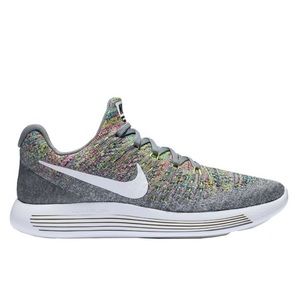 Nike LunarEpic Low Flyknit 2 Running Shoes (Grey/White/Volt/Blue Glow)